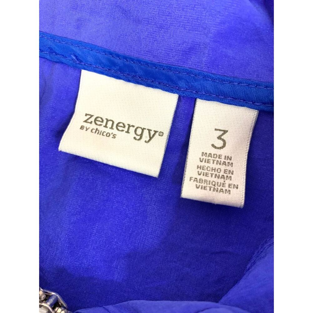 Size XL Zenergy by Chicos Womens Blue Zip Up Windbreaker Jacket - Picture 8 of 9